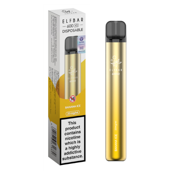 Elfbar 600V2 vape - banana ice flavor